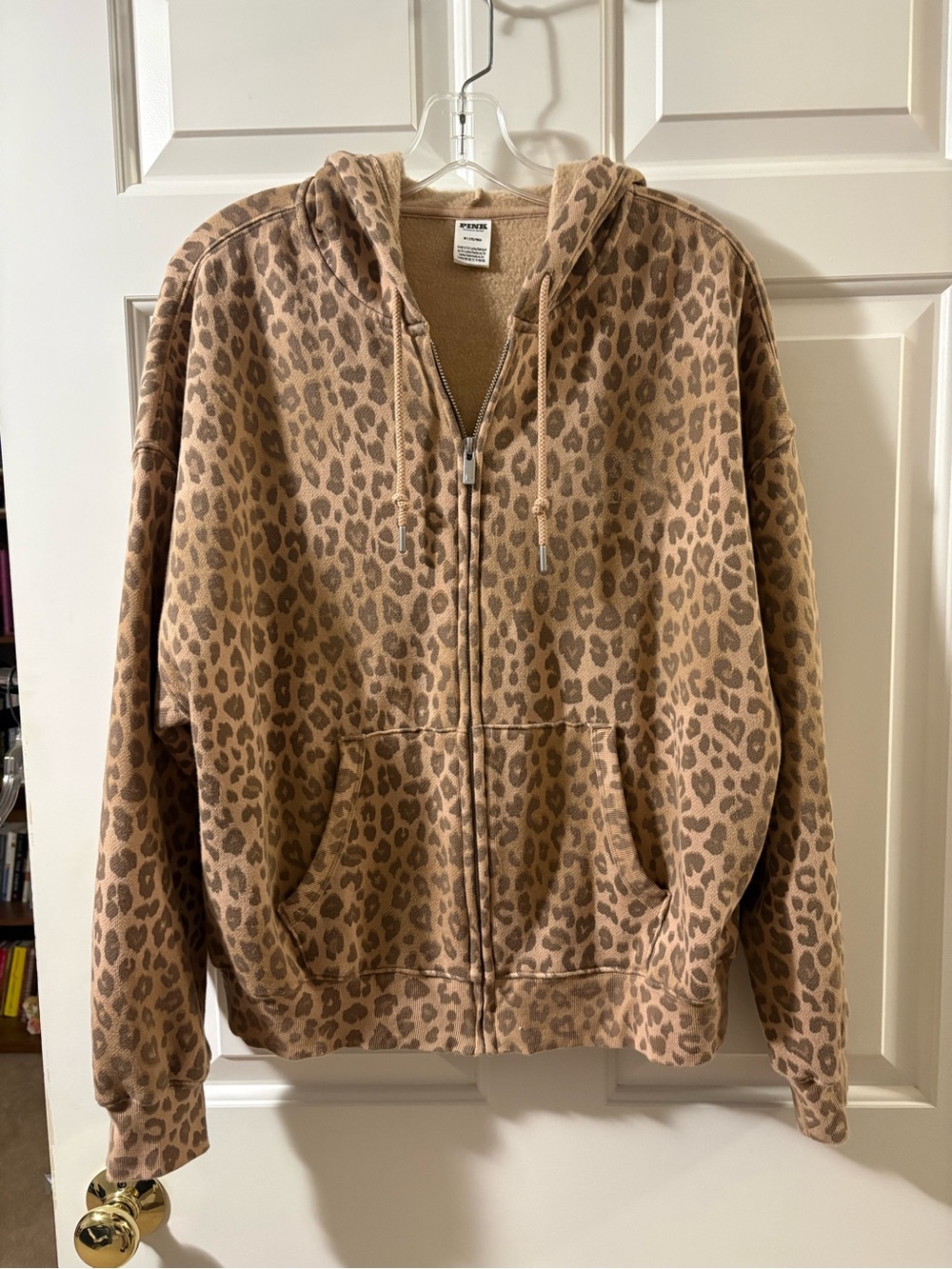 PINK Victoria's Secret Leopard Print Zip-Up Hoodie - fits like a medium/large
